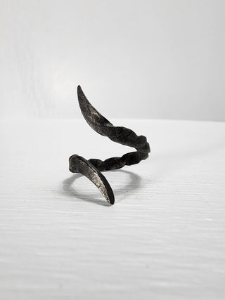 Black stainless steel goth ring