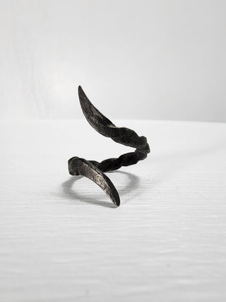 Black stainless steel goth ring