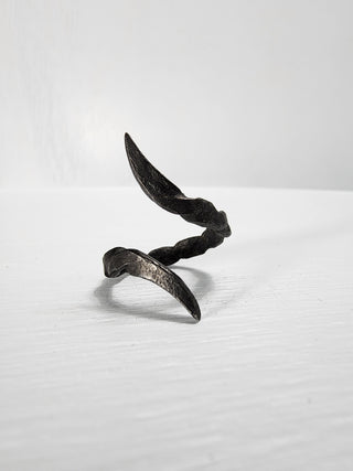 Black stainless steel goth ring