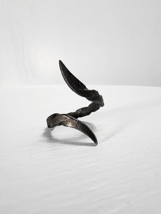 Black stainless steel goth ring