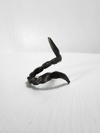 Black stainless steel goth ring