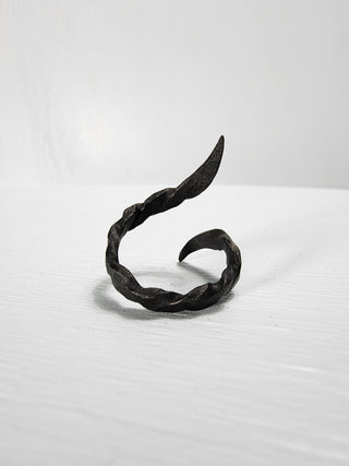 Black stainless steel goth ring