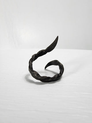 Black stainless steel goth ring