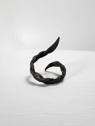 Black stainless steel goth ring