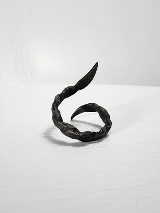 Black stainless steel goth ring