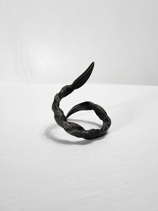 Black stainless steel goth ring