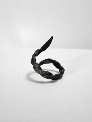 Black stainless steel goth ring