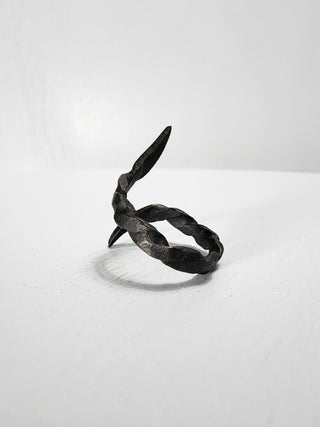 Black stainless steel goth ring