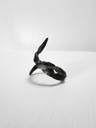 Black stainless steel goth ring