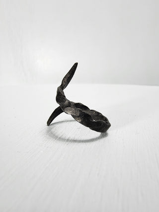 Black stainless steel goth ring