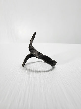 Black stainless steel goth ring