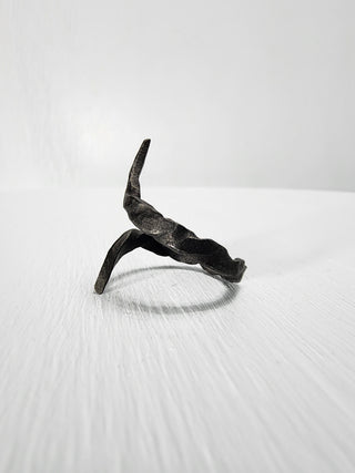 Black stainless steel goth ring