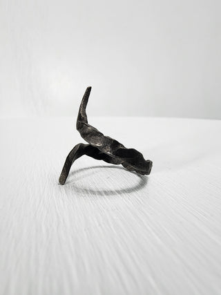 Black stainless steel goth ring