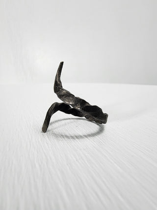 Black stainless steel goth ring