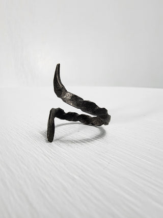 Black stainless steel goth ring