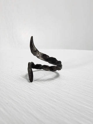 Black stainless steel goth ring