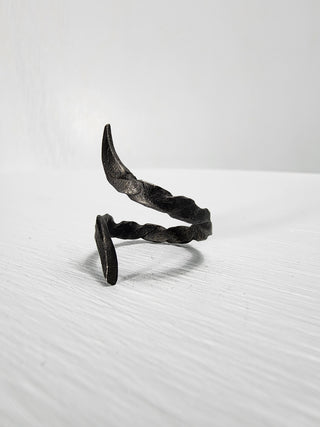 Black stainless steel goth ring