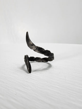 Black stainless steel goth ring