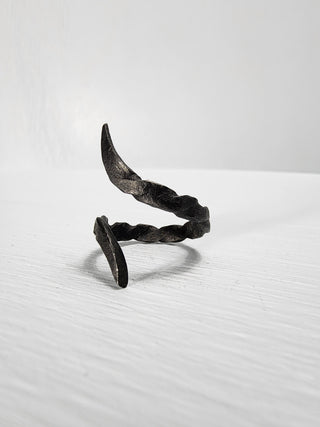 Black stainless steel goth ring