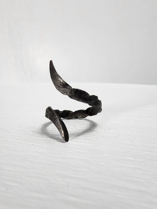 Black stainless steel goth ring