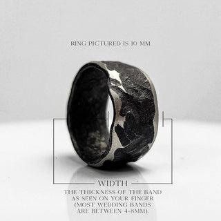 Black Stainless Steel Wedding Band with Polished Edges