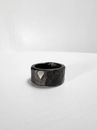 Black Stainless Steel Emerald Princess Cut Gemstone Ring