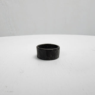 Black Hammered Stainless Steel Ring