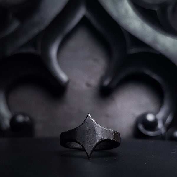 Black Stainless Steel Star Ring