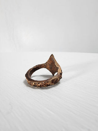 Textured Brass Star Ring