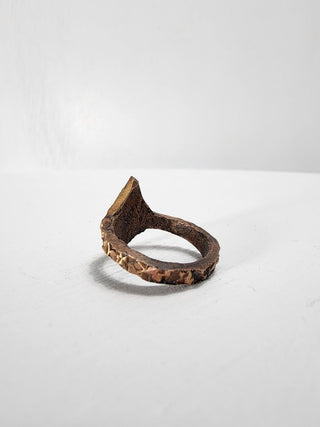 Textured Brass Star Ring