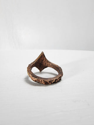 Textured Brass Star Ring