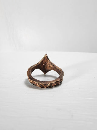 Textured Brass Star Ring