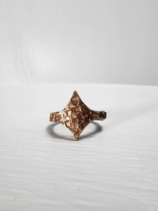 Textured Brass Star Ring