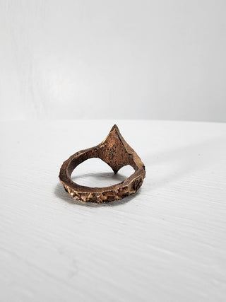 Textured Brass Star Ring