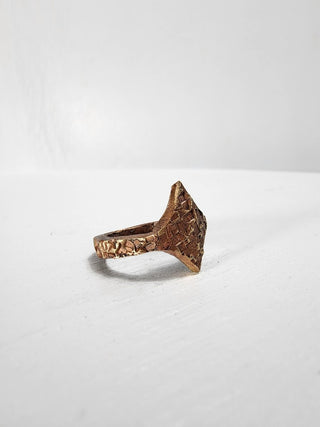 Textured Brass Star Ring