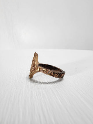 Textured Brass Star Ring