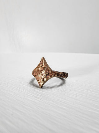 Textured Brass Star Ring