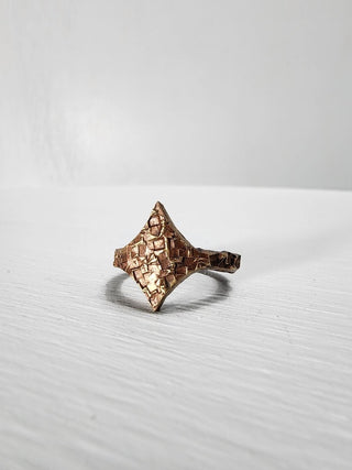 Textured Brass Star Ring