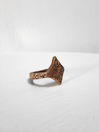 Textured Brass Star Ring