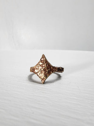 Textured Brass Star Ring