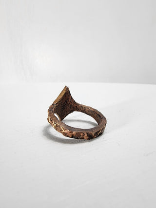 Textured Brass Star Ring