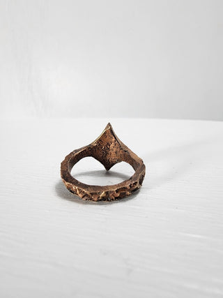 Textured Brass Star Ring