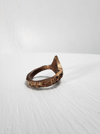 Textured Brass Star Ring