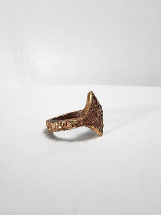 Textured Brass Star Ring