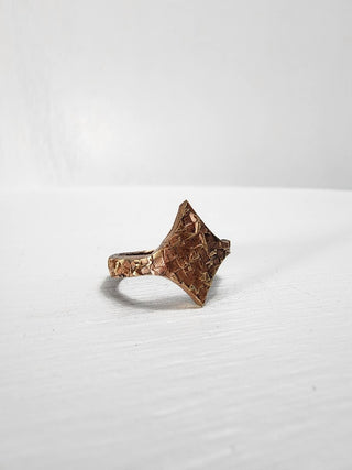 Textured Brass Star Ring