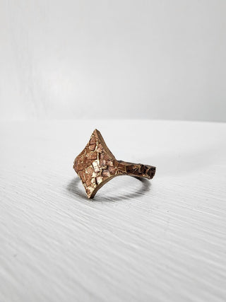 Textured Brass Star Ring