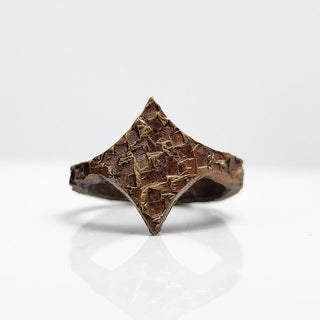 Textured Brass Star Ring