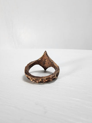 Textured Brass Star Ring