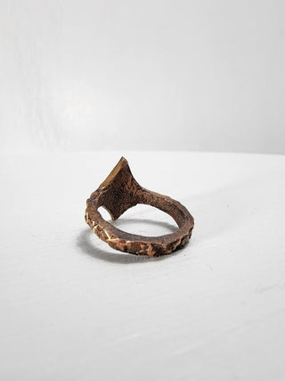 Textured Brass Star Ring