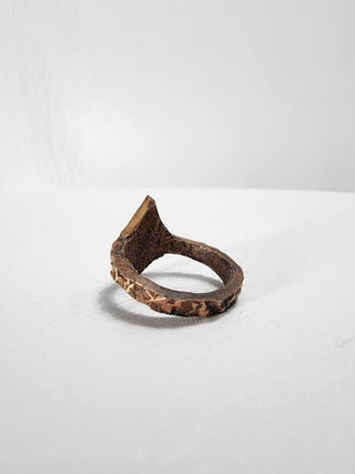 Textured Brass Star Ring